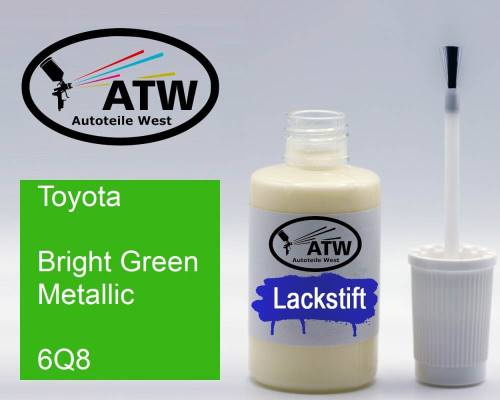 Toyota, Bright Green Metallic, 6Q8: 20ml Lackstift, von ATW Autoteile West.